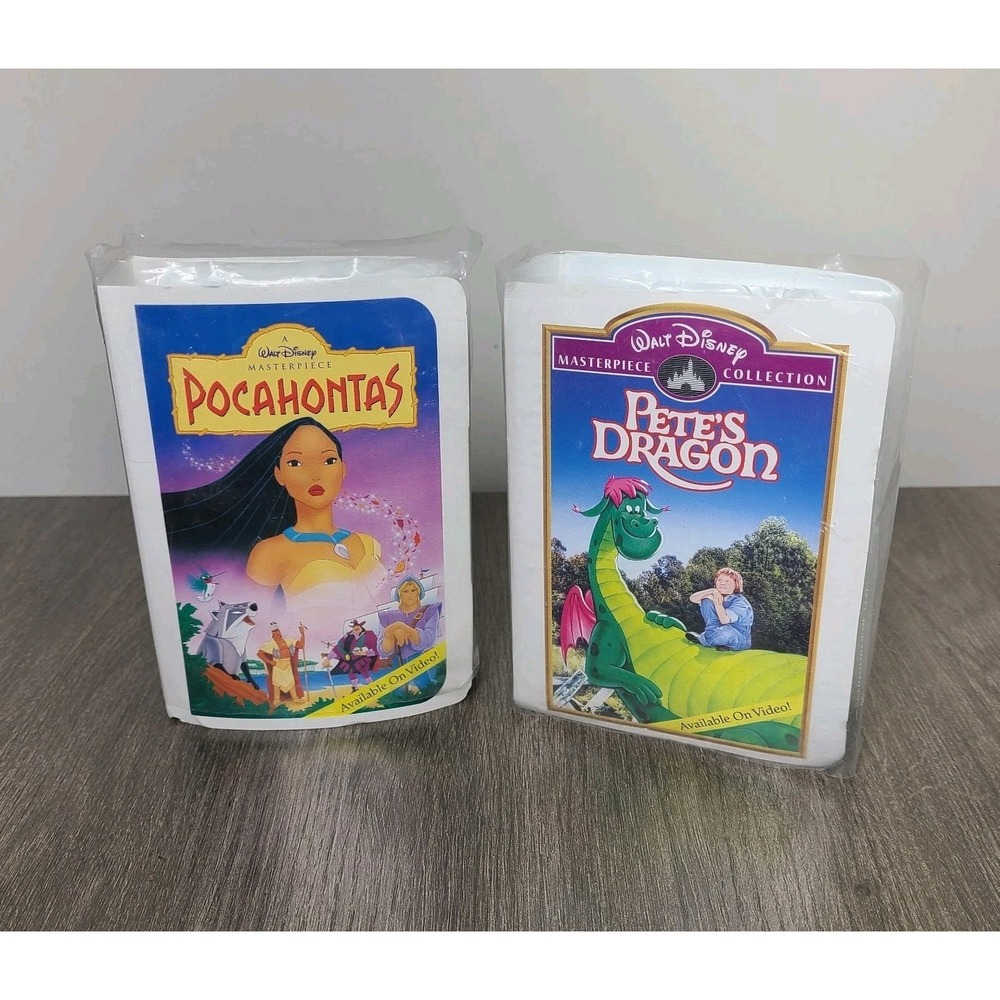 Vtg McDonalds Disney Masterpiece Collection Toys Pocahontas 95' Petes Dragon 96'